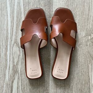 a new day Tan/Cognac Slide Sandals